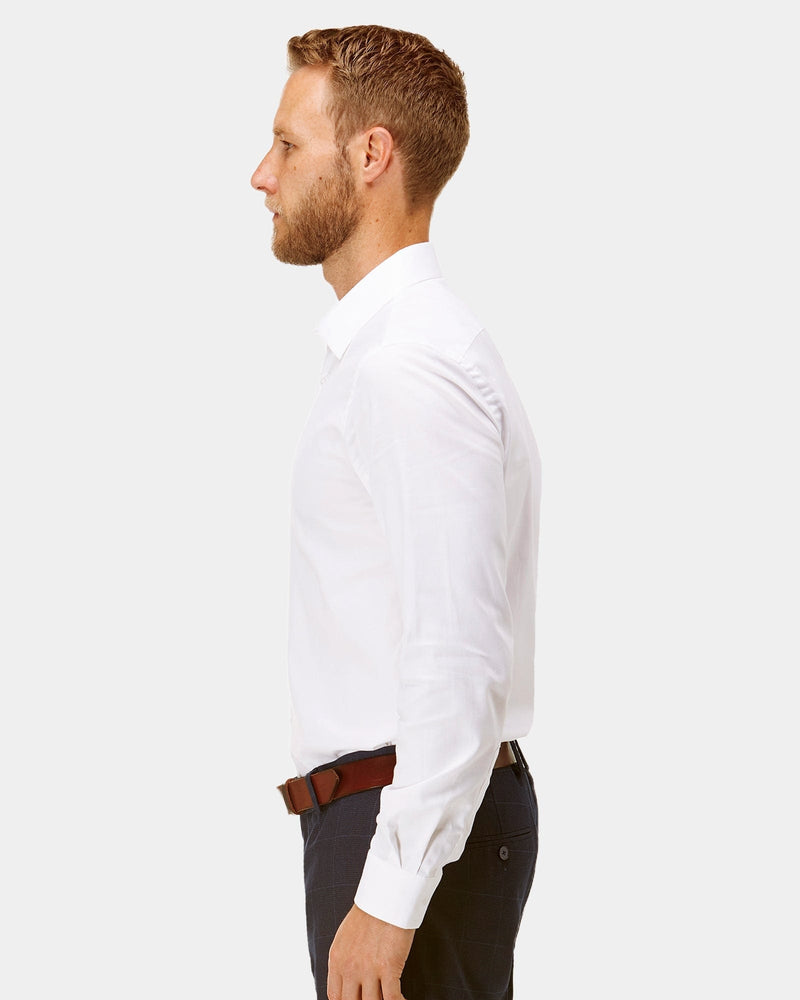 Brooksfield classic fit mens staple shirt in white