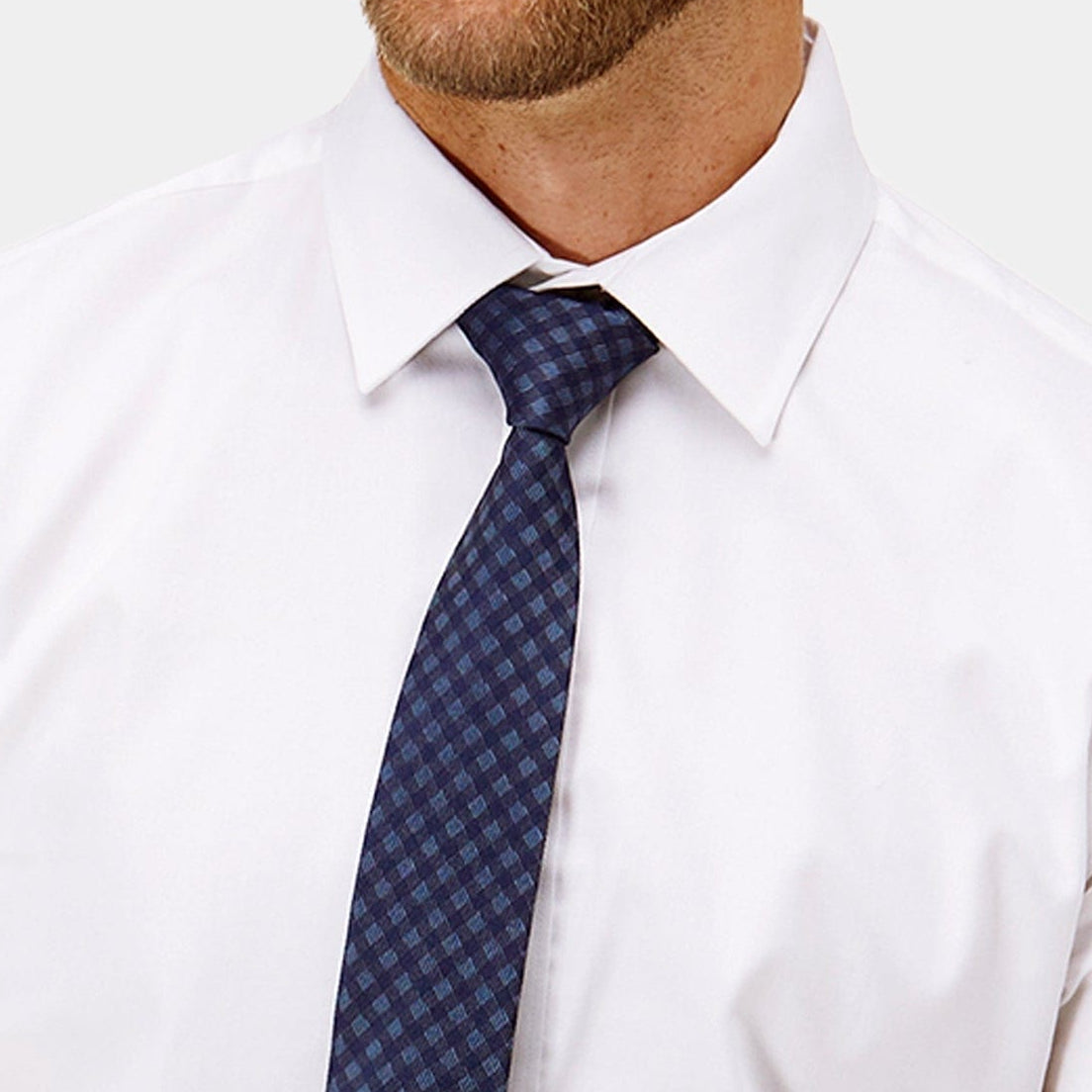 brooksfield classic fit staple mens shirt in white BFC911 with a printed blue tie