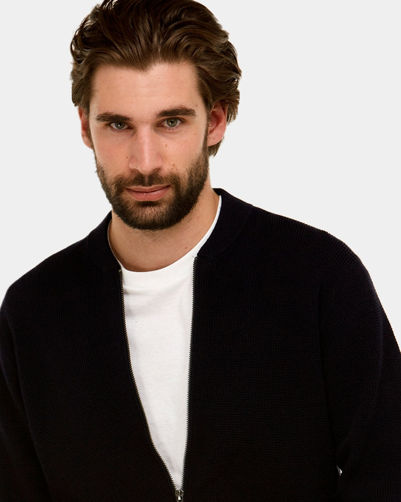 a front zip on the brooksfield mens cardigan