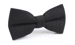 mens black bow tie in linen by otaa ties