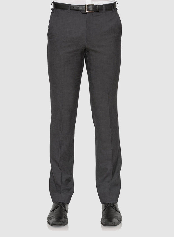 Front view of the cambridge classic fit interceptor trouser in charcoal pure wool F2800