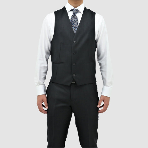 Daniel Hechter classic fit luke vest in black pure wool STDH101-01