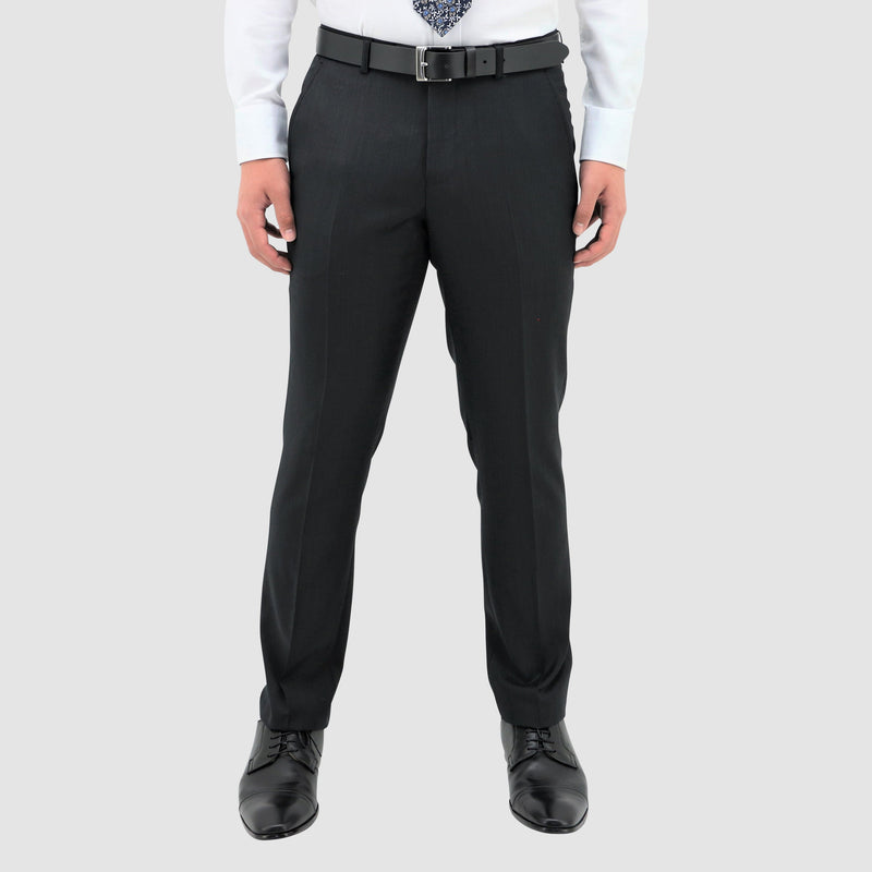 a front view of the daniel hechter classic fit lyon trouser in black pure wool STDH101-01