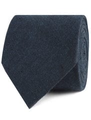 OTAA - don quixote navy textured linen tie