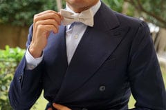 OTAA - dry khaki white linen bow tie