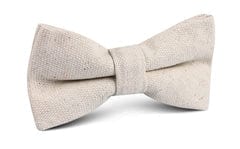 OTAA - dry khaki white linen bow tie