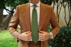 OTAA - hunter green slub linen tie