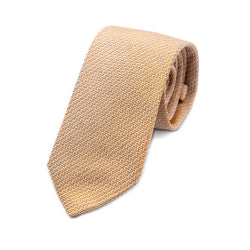 Mens Italian Subtle Textured Silk Neck Tie in Soft Orange