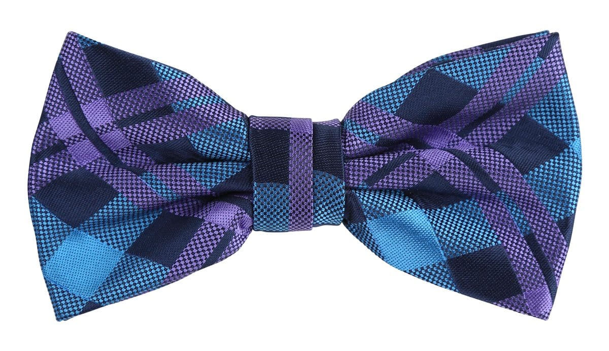 james adelin navy and purple knitted bow tie