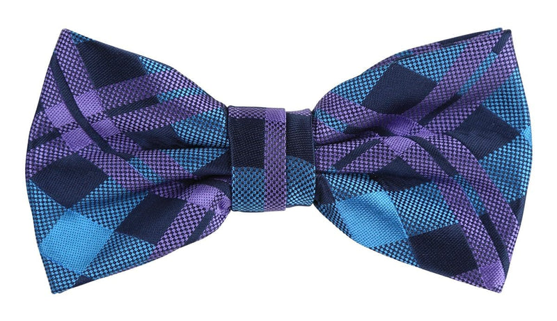 james adelin navy and purple knitted bow tie