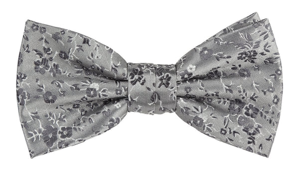 mens silver floral bow tie by james adelin