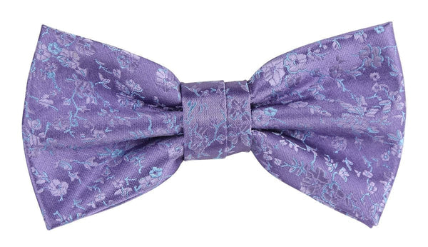 mens floral bow tie in purple and lilac print by james Adelin