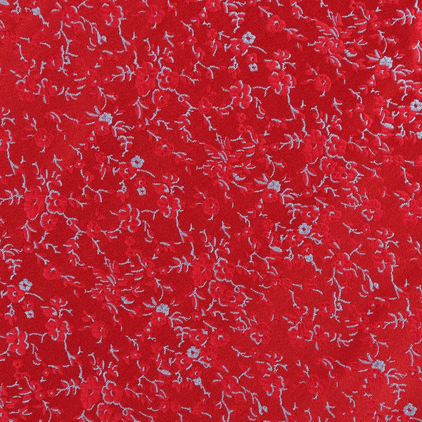 James Adelin Luxury Floral Pocket Square in Red and Sky