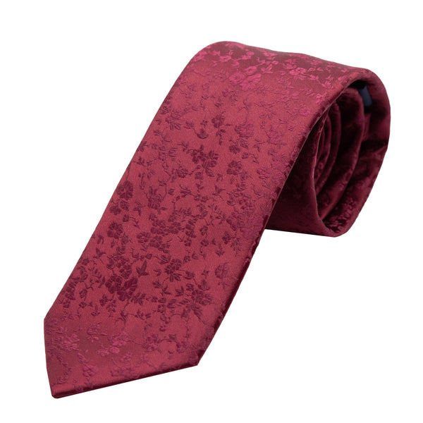 James Adelin Luxury Floral Neck Tie in Burgundy