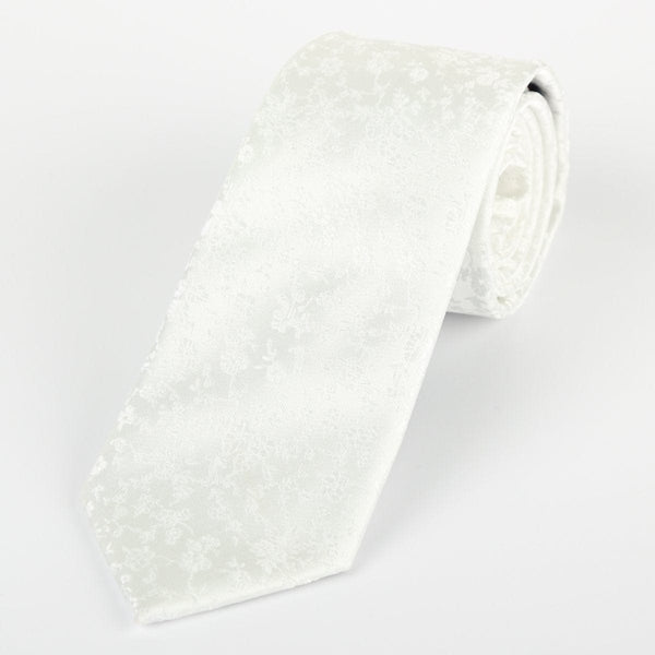 James Adelin Luxury Floral Neck Tie in White
