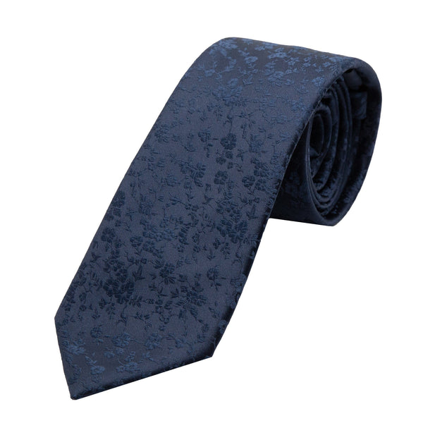 James Adelin Luxury Floral Neck Tie in Navy