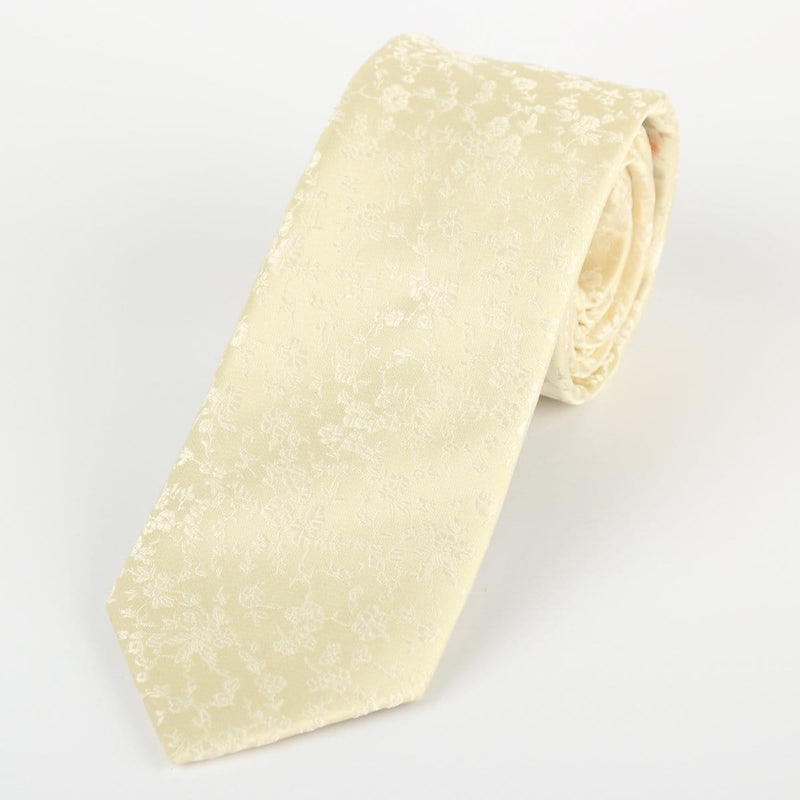 James Adelin Luxury Floral Neck Tie in Ivory