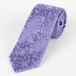 James Adelin Luxury Floral Neck Tie in Purple and Turquoise