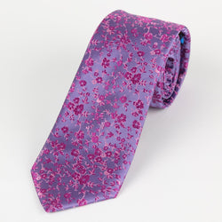James Adelin Luxury Floral Neck Tie in Purple and Magenta