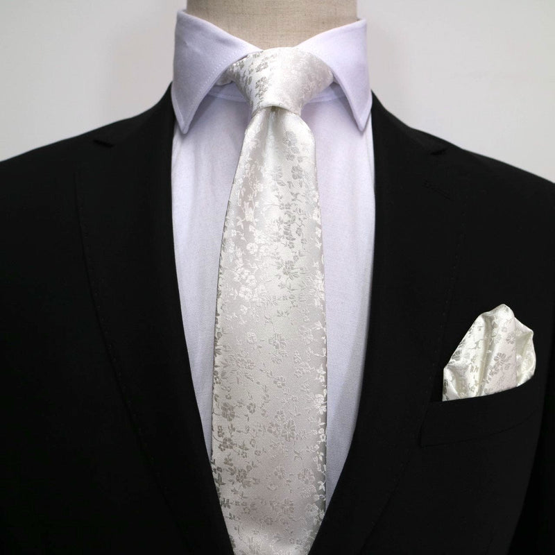 James Adelin Luxury Floral Pocket Square in Off White
