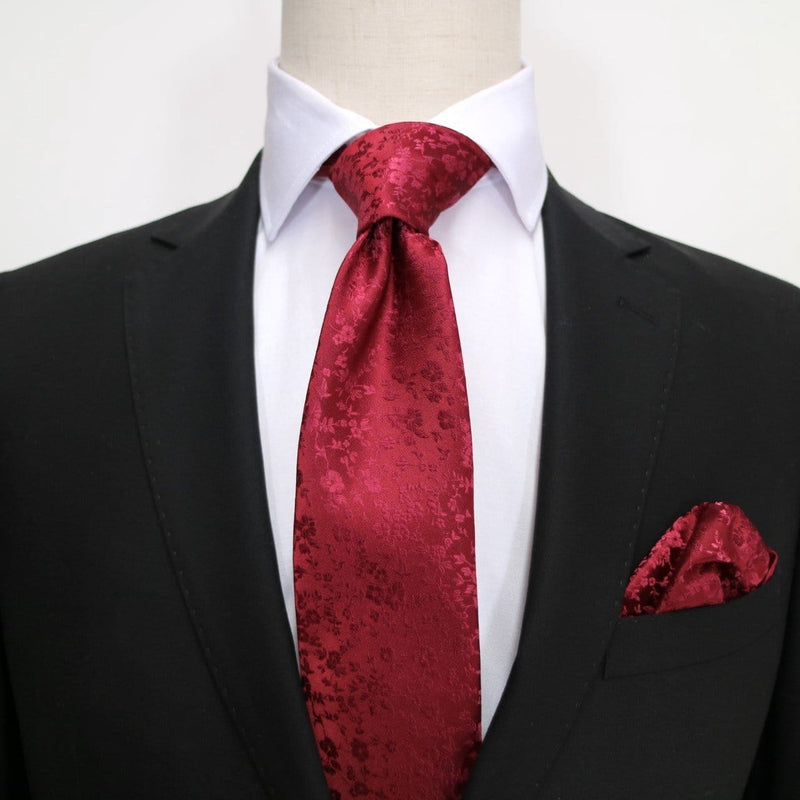 James Adelin Luxury Floral Neck Tie in Burgundy