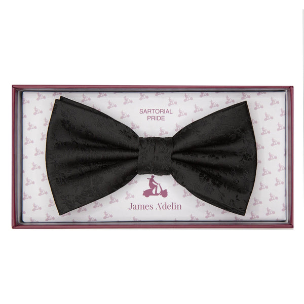 James Adelin Luxury Floral Bow Tie in Black