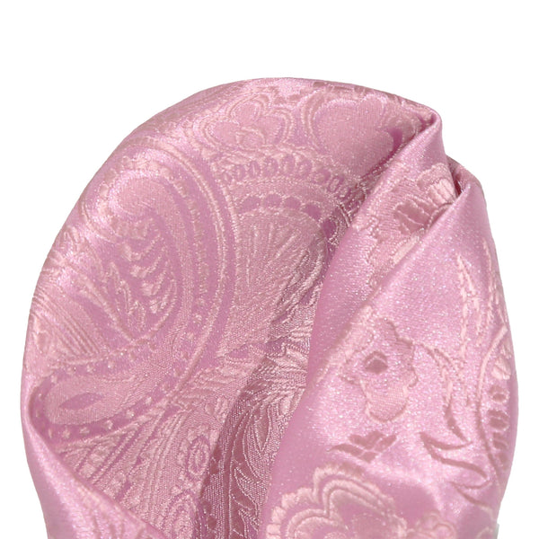 James Adelin Luxury Paisley Pocket Square in Pink and Soft Pink