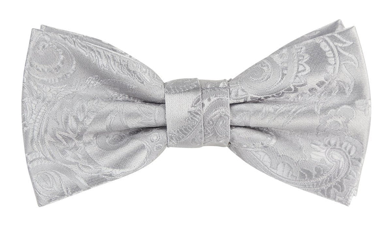 James Adelin Floral Bow Tie in Silver