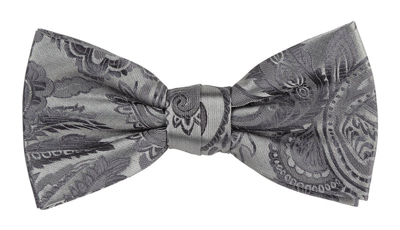 James Adelin Floral Bow Tie in Grey and Charcoal