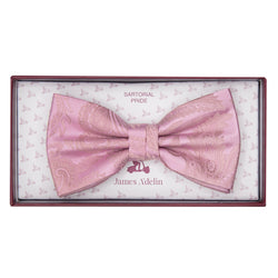 James Adelin Paisley Bow Tie in Pink and Soft Pink