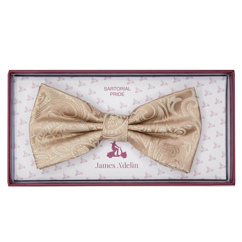 James Adelin Luxury Paisley Bow Tie in Nugget