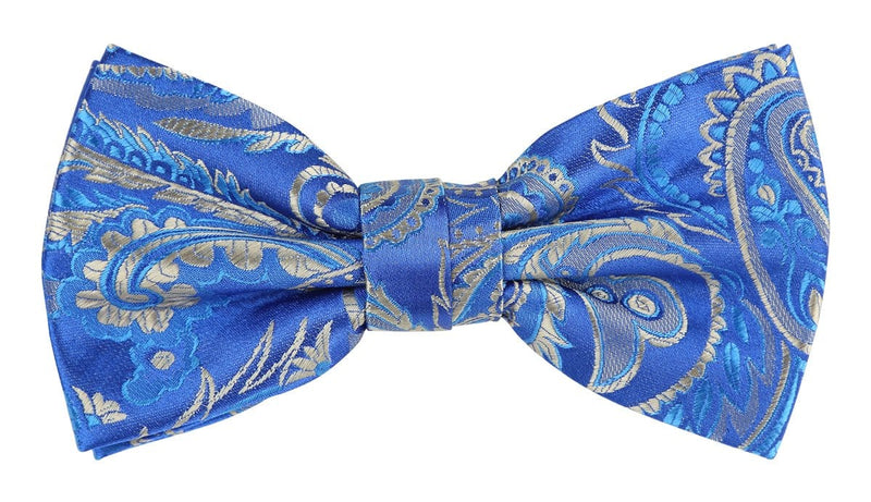 James Adelin Floral Bow Tie in Royal, Blue and Silver