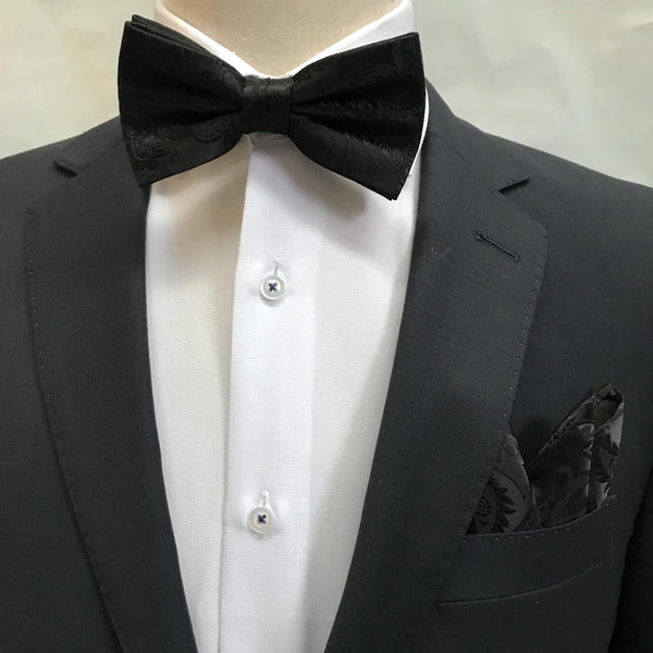 james adelin black floral bow tie