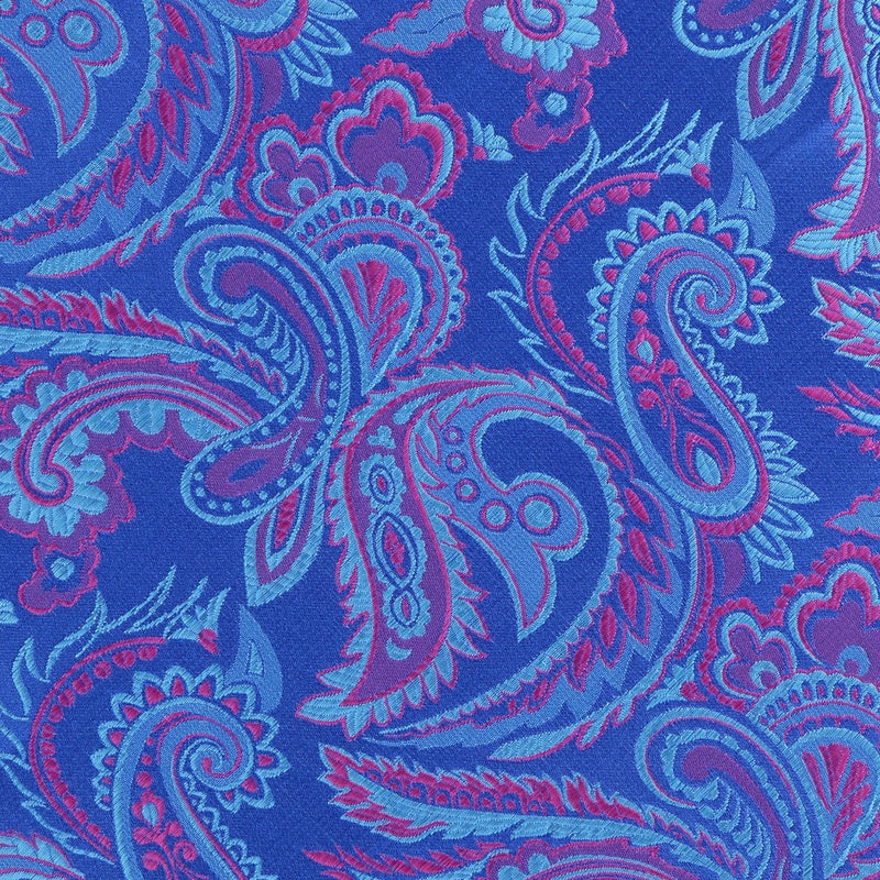 James Adelin Luxury Paisley Pocket Square in Royal, Sky and Pink