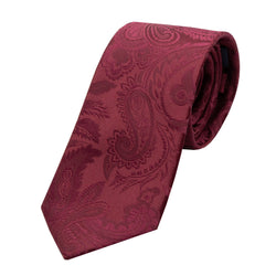 James Adelin Luxury Paisley Neck Tie in Burgundy