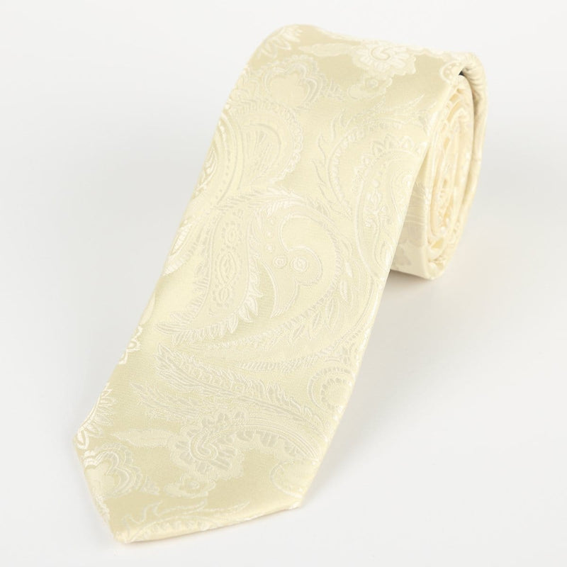 James Adelin Luxury Paisley Neck Tie in Ivory