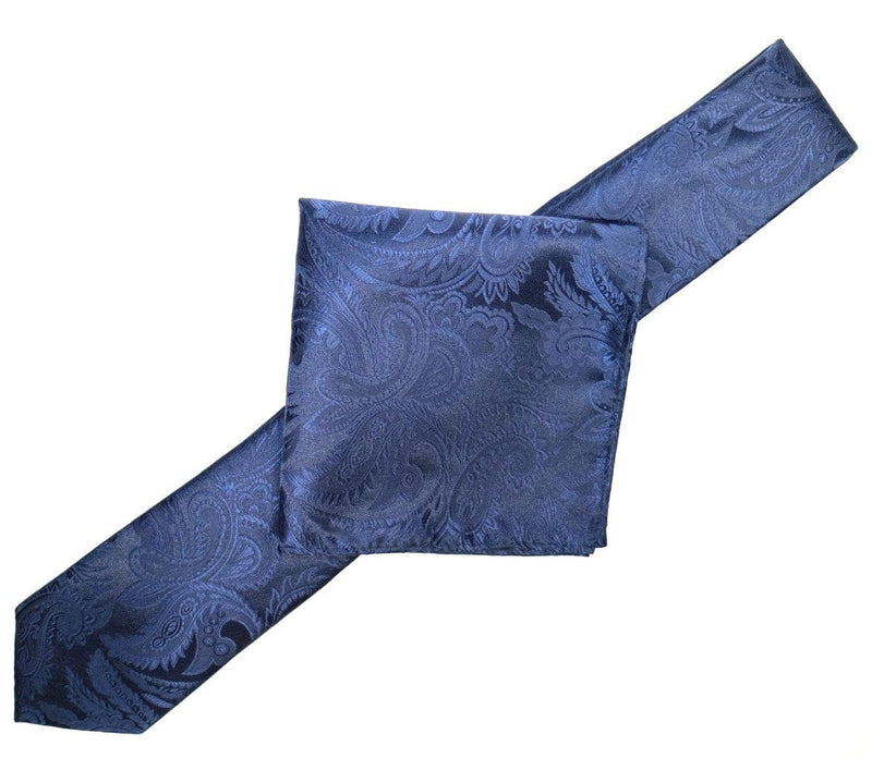 James Adelin Luxury Neck Tie in Navy Paisley