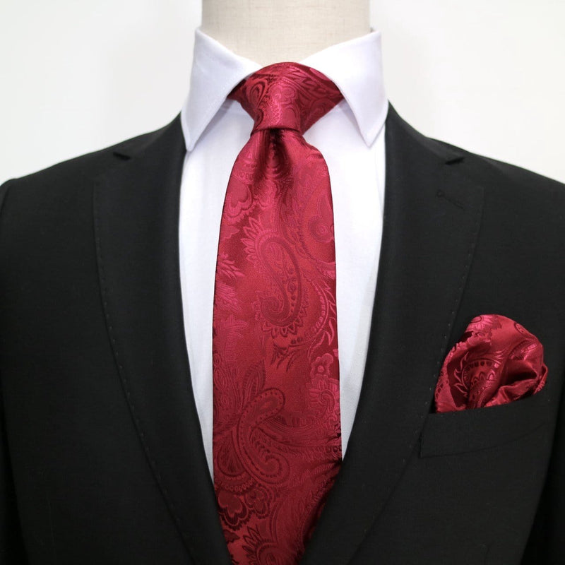 James Adelin Luxury Paisley Neck Tie in Burgundy