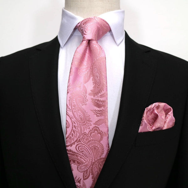 James Adelin Luxury Neck Tie in Pink and Soft Pink Paisley