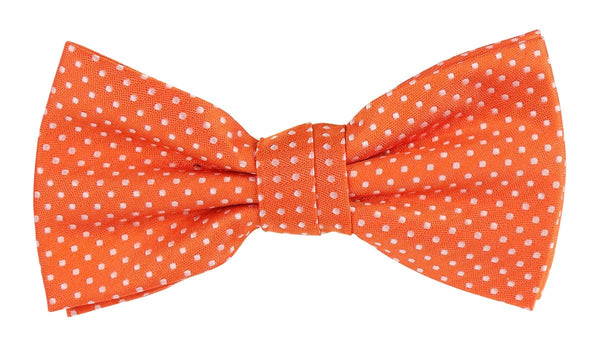 James Adelin Luxury Mini Spot Bow Tie in Orange and White