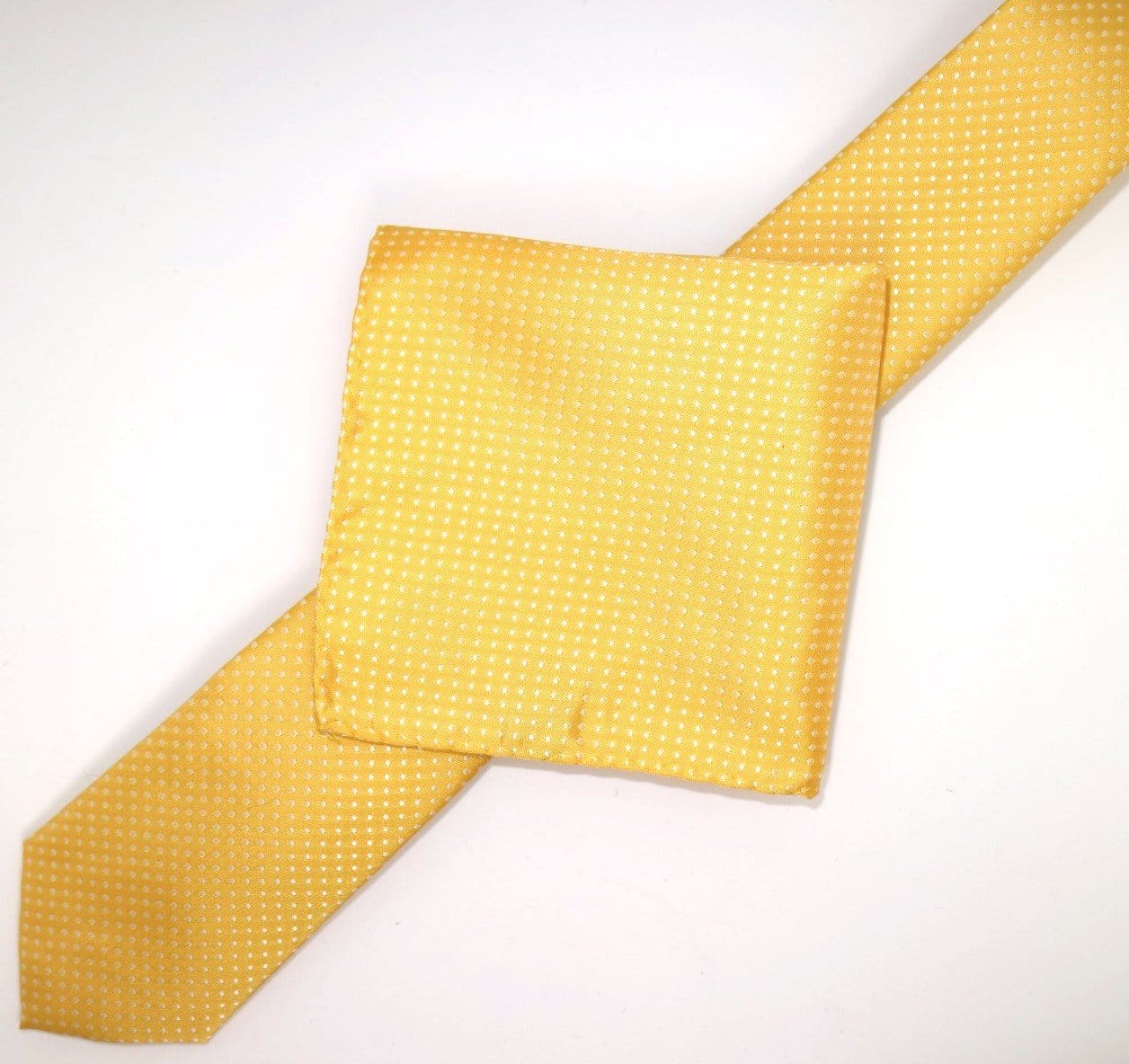 James Adelin Luxury Mini Spot Neck Tie in Gold and White
