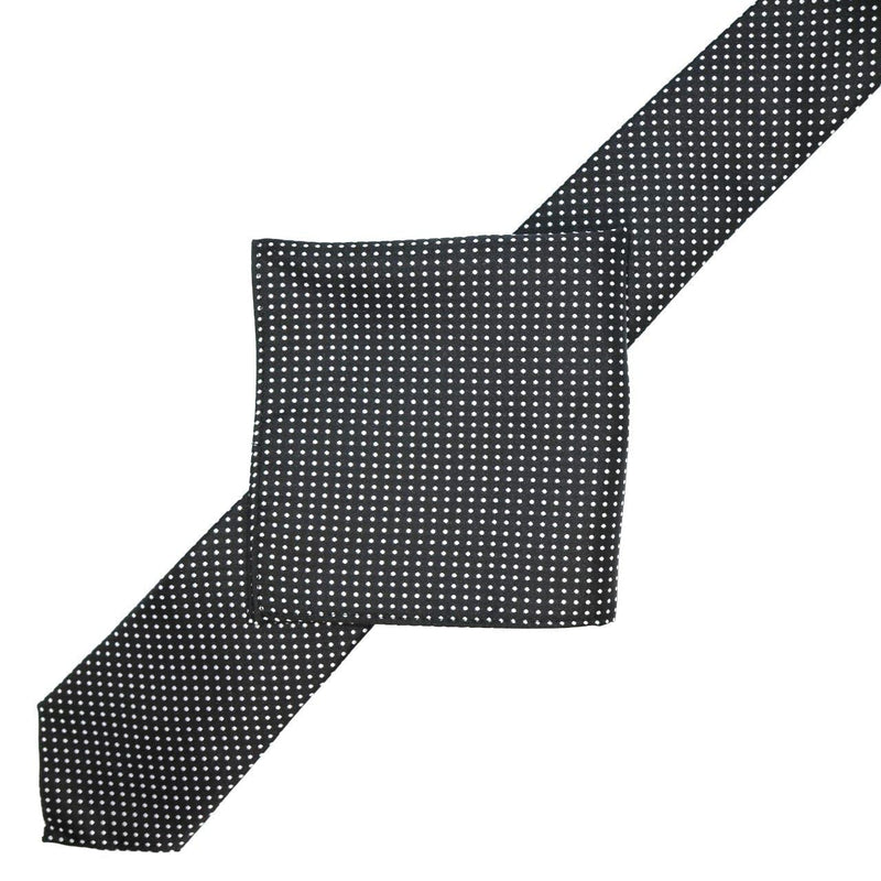 James Adelin Luxury Mini Spot Neck Tie in Black and White