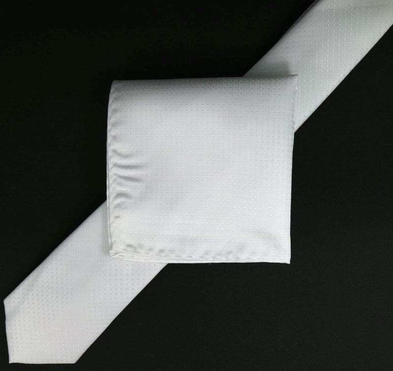 James Adelin Luxury Mini Spot Neck Tie in White