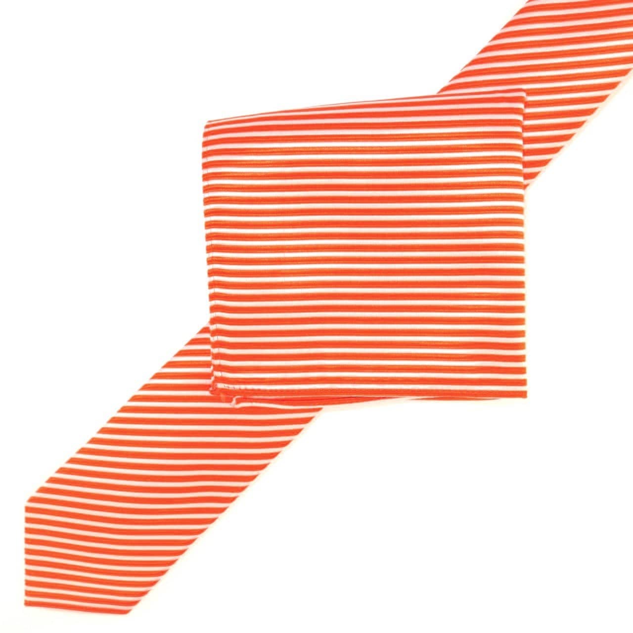 James Adelin Diagonal Mini Stripe Mens Neck Tie in Orange and White