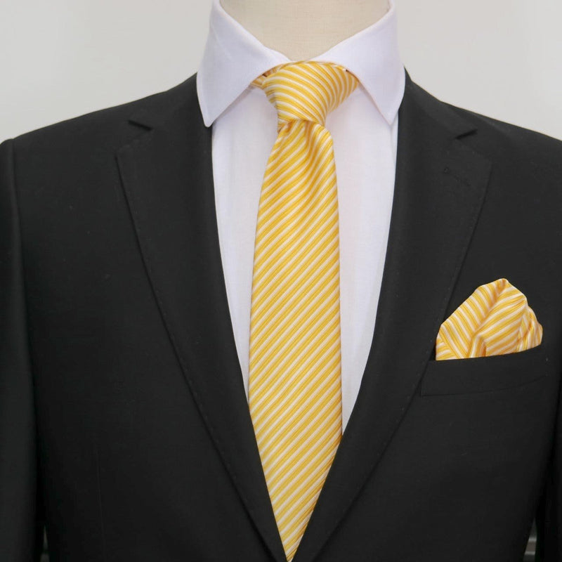 Neck Ties | Mens Gold and White Diagonal Mini Stripe Neck Tie | James Adelin Mens Suit Warehouse - Melbourne Neck Ties | Mens Gold and White Diagonal Mini Stripe Neck Tie | James Adelin Mens Suit Warehouse - Melbourne