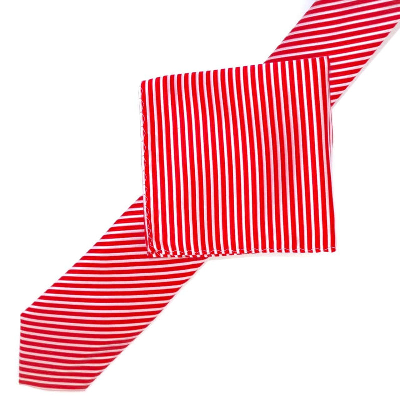 James Adelin Luxury Neck Tie in Red and White Diagonal Mini Stripe