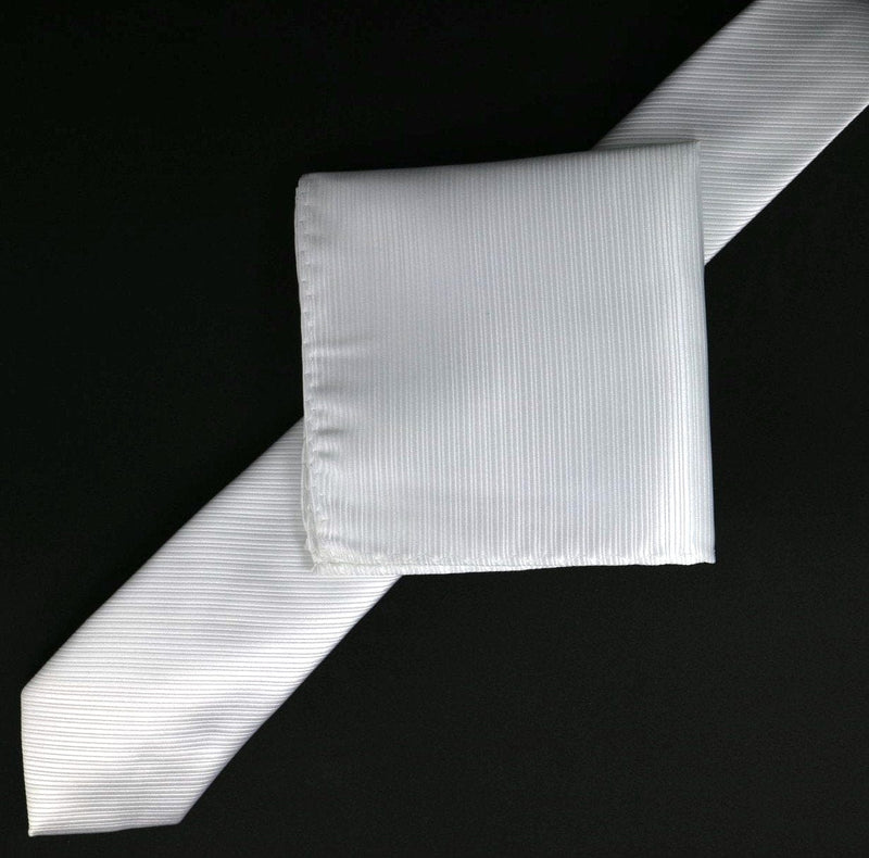 James Adelin Luxury Neck Tie in White Diagonal Mini Stripe