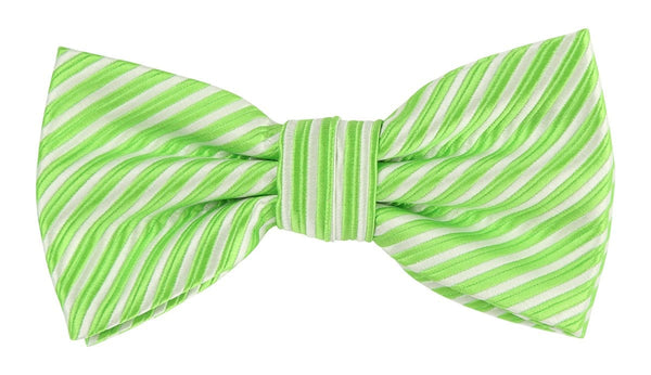lime green and white pre tied bow tie
