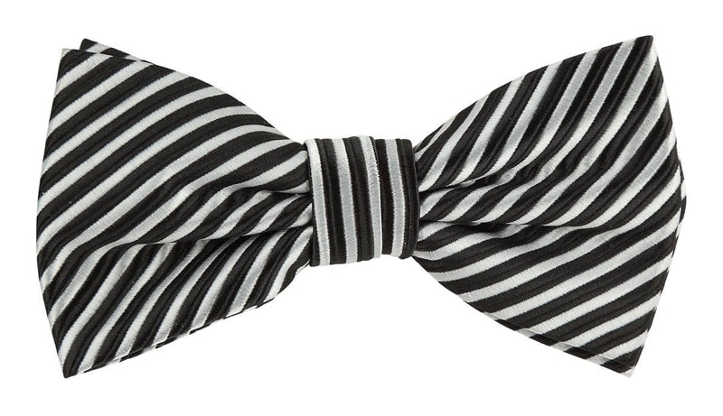 black and white pre tied bow tie 