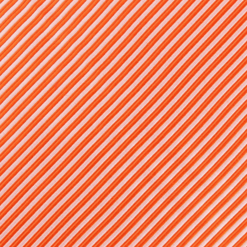 James Adelin Luxury Mini Stripe Pocket Square in Orange and White